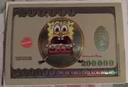 Spongebob SquarePants $200,000 TWO HUNDRED THOUSAND DOLLAR BILL Sticker