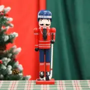 Christmas Wooden Ice Hockey Player Nutcracker Desktop Decoration for Shelves