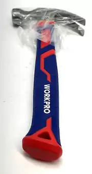WORKPRO16 oz Claw Hammer Forged Hardened Steel Head Fiberglass Handle Hammer NEW