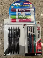 Pilot Precise V5 Pens, Extra Fine Point, Assorted, 4 Pack, uni and Expo Lot NEW!
