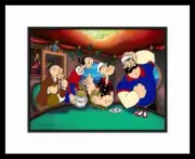 Casino Night Popeye Olive Oyl Wimpy Bluto Animation Cel Myron Waldman FRAMED