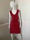 CHARMING CHARLIE NWT! Bright Red Rayon Jersey Ruffled Neck Tied Waist Dress Sz S