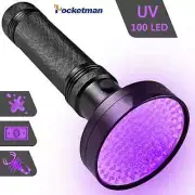 UV Flashlight 21/51/100LED UV Light 395nm Ultraviolet Torch Black Light Detector