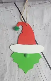 Handmade Wooden Handpainted Grinch Gnome Christmas Ornament