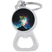 Night Sky Northern Lights Bottle Opener Keychain - Metal Beer Bar Tool Key Ring
