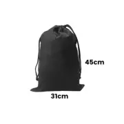 Calico Drawstring Bag Black Size 4- 45cmx31cm