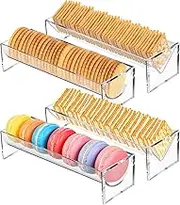 Chunful 4 Pcs Clear Rectangular Cracker Tray - Acrylic Serving Holder for Food Display, Biscuits, Charcuterie Board Platter - Party, Wedding, Home Events
