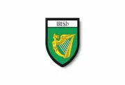 PATCH PATCHES EMBLEM IRON ON GLUE PRINT FLAG world crest ireland irish harp