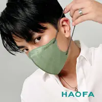 在飛比找PChome24h購物優惠-HAOFA氣密型99%防護立體醫療口罩-煙霧綠(30入)