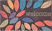 CHICHIC Door Mat Welcome Mat 17x 30 Inch Front Door Mat Outdoor for Home Entrance Outdoor Mat for Outside Entry Way Doormat Entry Rugs, Heavy Duty Non Slip Rubber Back Low Profile, Leaves