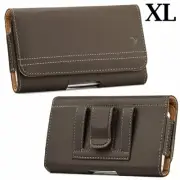 For SAMSUNG GALAXY A20 A50 - Brown Leather Belt Clip Horizontal Pouch Case