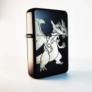 BRAND NEW - DESIGNED BRUSHED STYLED CIGARETTE PETROL LIGHTER - Mega Charizard