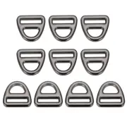0.63" Adjuster Triangle with Bar Swivel Clip D Dee Ring Buckle, 10Pcs Dark Grey