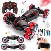 TADOZIC 4WD Remote Control Gesture Sensor Car,Hand Controlled RC Stunt Car,Double-Sided Vehicle 360° Rotation with Light and Music Spray, Watch Toy Cars for Boys & Girls Birthday