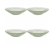 4x LVD Glass Dish Serve Plate Decorative Home/Dining Tableware Large Moss/Gold