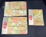 VTG Cannon Royal Family Sheet Set (4 Pc) Full Floral 2 Pillow Cases Fitted Flat