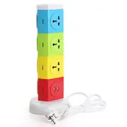 Alardor Four Tiers Rotating Socket Patch Panel USB Plug Board Surge Protection Power Strip 7184 EU PLUG