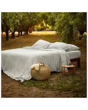 Bombacio Linens Sunset Cloud Grey Brushed Cotton Percale Duvet Cover