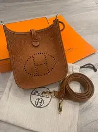 在飛比找Yahoo!奇摩拍賣優惠-超新真品 Hermes mini Evelyne TPM 金