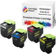 a Set BCMY Compatible Toner Cartridge for Lexmark 70C8HK0 70C8HC0 70C8HM0 70C8HY0 (4,000/3,000 (B/CMY) Pages) for Lexmark CS310 CS310DN CS310N CS410 CS410DN CS510 CS510DE CS510DTE