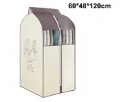 Hanging Clothes Bag Garment Bag Organizer Storage with Clear PVC Windows Garment Rack Cover Dust-Proof Clothes Cover - Beige