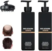 2 Pcs Root Activator Shampoo, Hair Loss Thickening Shampoo, Natural Hair Shampoos, Smooth Repair Conditioning Shampoo, Natural Hair Anti-Hair Loss Shampoo for Men and Women