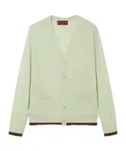 Extra fine cashmere silk cardigan XS light green