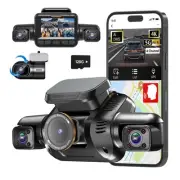 AI Dash Cam Front Rear Inside with Driver Monitor System, 360° Car Camera 4K,...