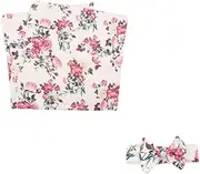 SUPVOX 1Set Floral Swaddle Wrap Set with Matching Headband for Newborn Photography Lightweight and Breathable for Showers and Special Occasions