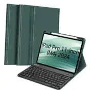 Keyboard Case for iPad Pro 11-inch M4 (2024) - Protective Soft Midnight Green