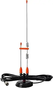 [TWAYRDIO] Dual Band 17inch Two Way Radio Antenna for Mobile Radio - VHF UHF Portable Indoor/Outdoor Mobile Car Radio Antennas Full Kit with Magnet Mount and 13ft RG58 Coaxial Cable PL259 Plug