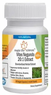 Vitex Negundo 20:1 Extract Capsules Pure & High Quality