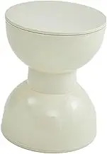 DimyFew Round Side Table for Indoor, Bedside Cabinet, Drink Holder, Small Space, Beige, as described