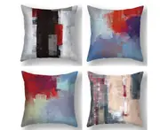P23 4PCS 45*45cm Home Furnishing Short Plush Hugging Pillowcase Geometric Abstract Pillowcase Pillowcase Printing Cushion Cover Decoration