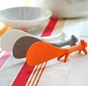 3PCS Lovely Squirrel Shape Standing Spoon Non-Stick Rice Paddle Spoon Creative Household Kitchen Tools，Stick and Heat Resistant Kitchenware