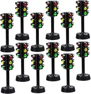 PHENOFICE Educational Traffic Signal Lamp Toys 12pcs Mini Signal Lamps Safe Material Bright Colors to Spark Interest