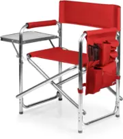 PICNIC TIME Sports Chair with Side Table, Camping Chair, Beach One Size, Red