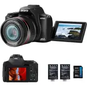 ORDRO 4K Digital Camera for Photography & Video, 12X Optical Zoom Camera flip