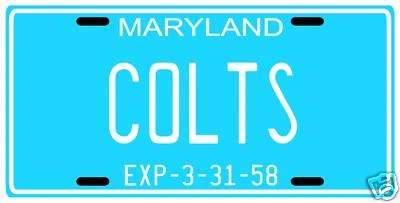Baltimore Colts 1958 Championship MD License plate