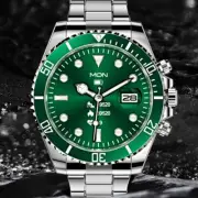 Men's Watches - Stainless Steel Smartwatch with Green Water Ghost Dial