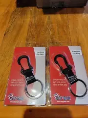 2pk KEY-BAK 0308-201 Key Ring with Snap-On Carabiner, Black