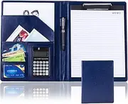 A4 Clipboard Folder A4 Folder Conference Folder Portfolio Clipboard Business Conference Portfolio Organizer Notepad Folder with Storage PU Leather Foldable Clipboards Recipe