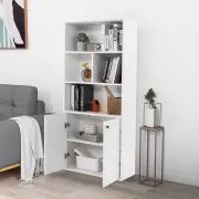 Costway5-Tier Bookcase 155 CM Tall Bookshelf with Double Doors and Adjustable Shelf