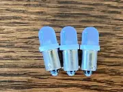 3 New White FROSTED Bayonet LED Lamp Light Bulbs 6v 6.3v 8v #47 #44 #1847
