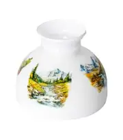 Aladdin Oil Lamp Glass Shade Fits 10 in Shade Ring Base, White with Stream