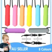 Sensory Chew Necklace Biting Teething Autism ADHD Kids Chewy Baby Chewelry AU