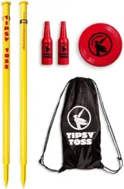 GoSports Tipsy Toss Game Set - Flying Disc Bottle Drop Yard Game