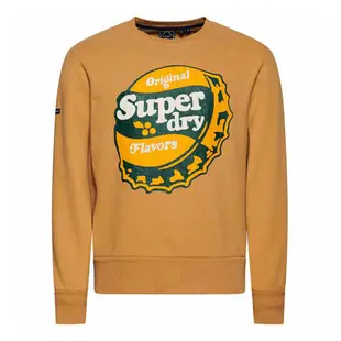 SUPERDRY 男裝 長袖帽T 圓領套頭衫 Cooper Nostalgia 薑黃棕褐