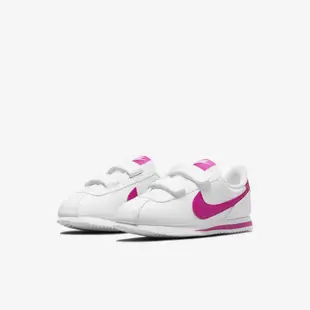 NIKE CORTEZ BASIC SL PSV 白桃紅 魔鬼氈 皮革 休閒 阿甘鞋 中童鞋【904767-109】