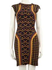 Abstract Pattern Mini Bodycon Dress